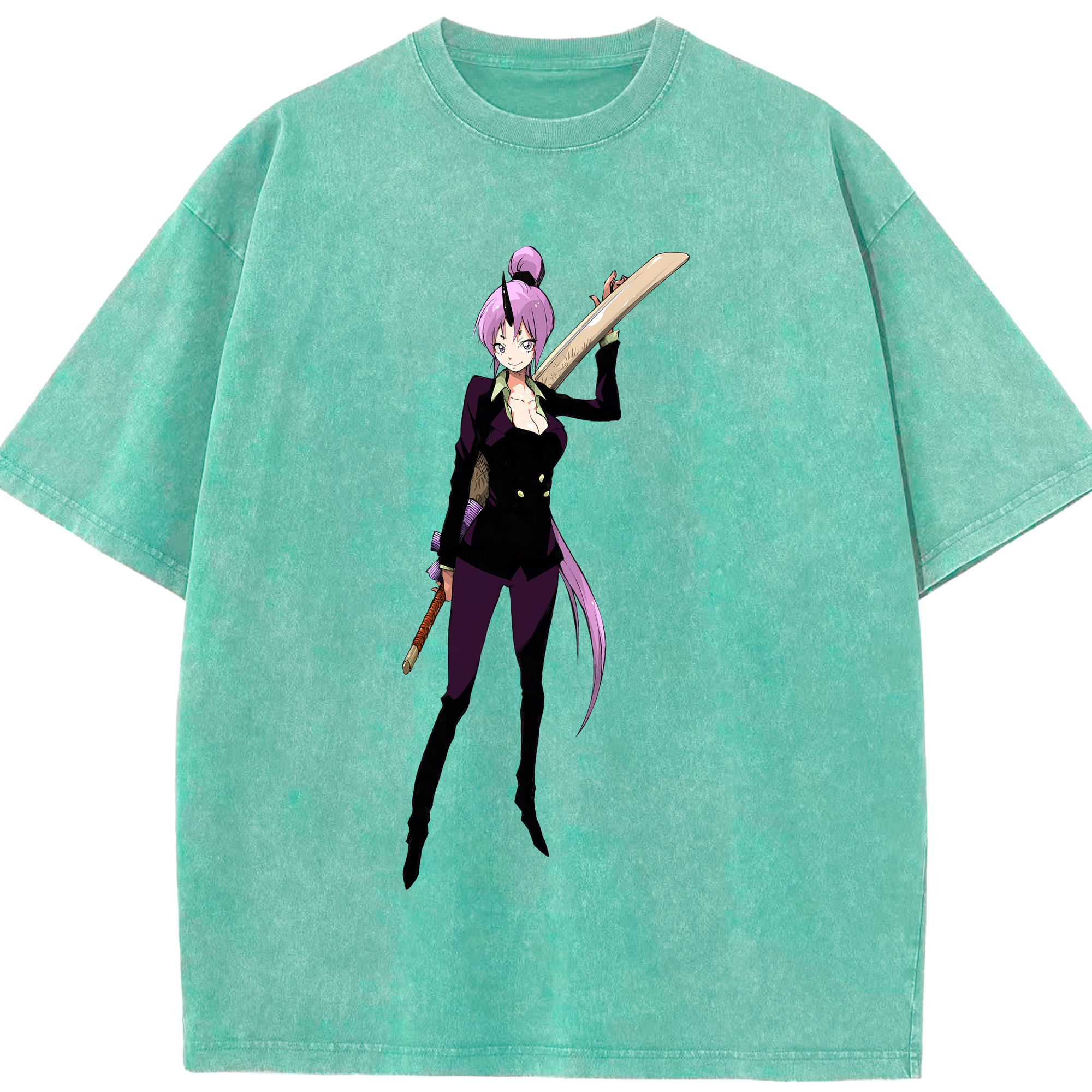 （画像用） 転スラ Regarding Reincarnated to Slime 綿100% ヴィンテージ風 半袖Tシャツ（フロントプリント）